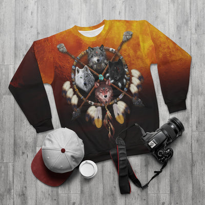 4 Wolves Warrior Dark All Over Print Sweatshirt