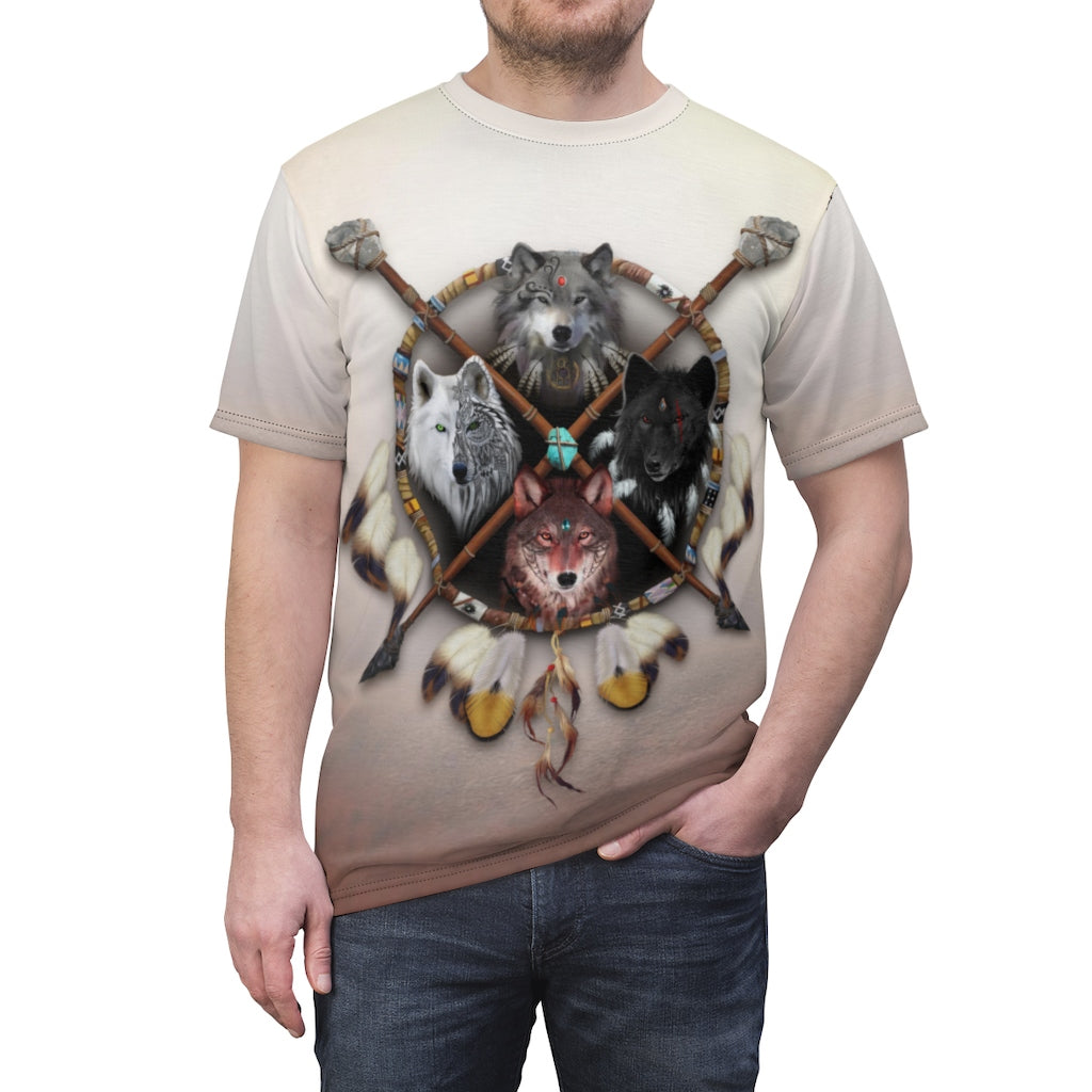 4 Wolves Warrior Light All Over Print T-shirt