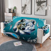 Turquoise Wolf Quilted Cover for Sofa, Chairs, Futons & Recliners