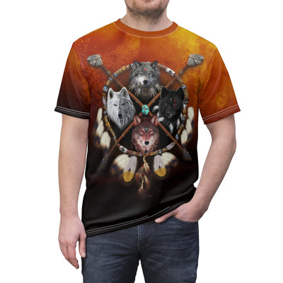 4 Wolves Warrior Dark All Over Print T-shirt