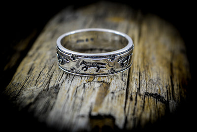 Leader of The Pack Wolves Ring 925 Sterling Silver