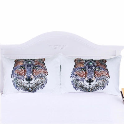 Tribal Wolf Art Pillowcases- Set of 2