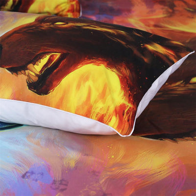 Fire and Ice Wolf by JoJoesArt Pillowcase Set