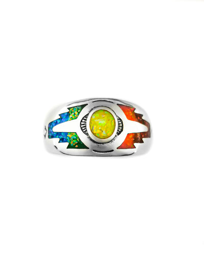 Rainbow Opal Pride Ring in 925 Sterling Silver