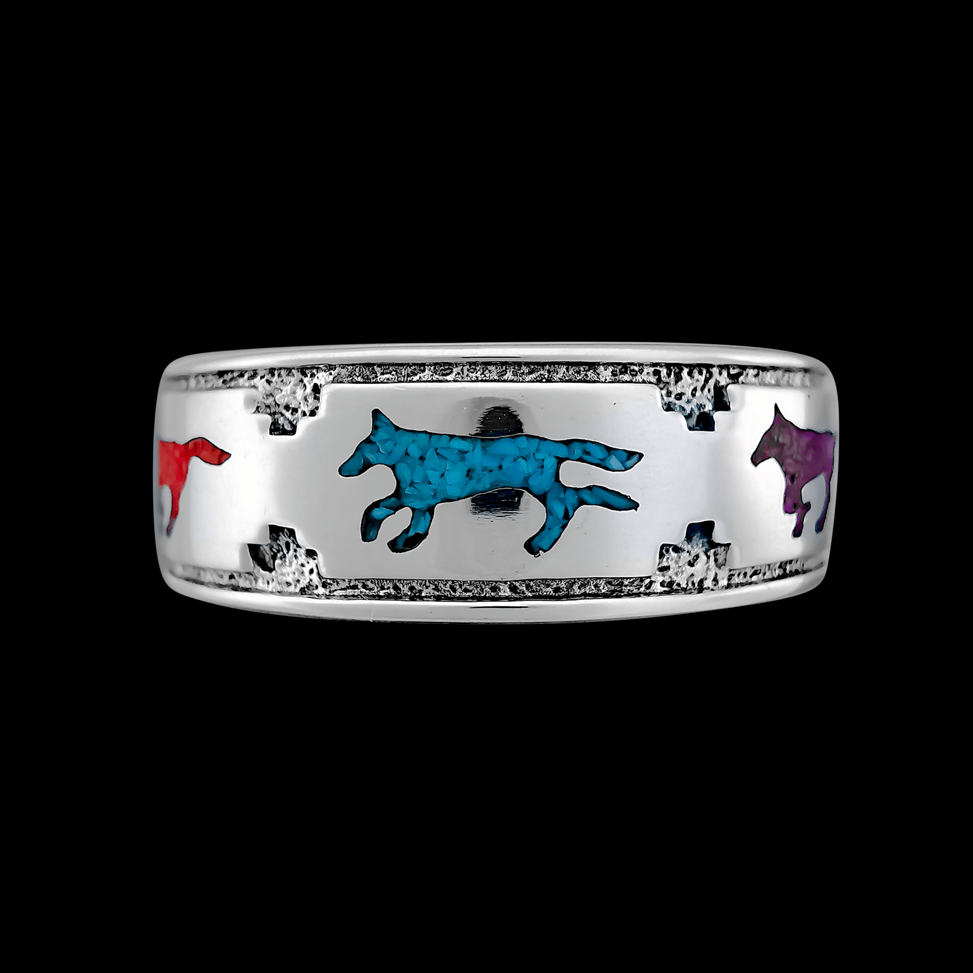 Leader of The Pack Wolves Ring 925 Sterling Silver