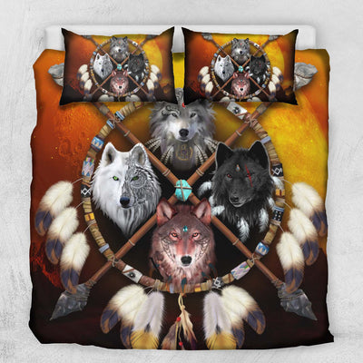 4 Wolves Warrior Bedding Set