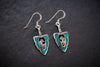 Arrow-Shaped Wolf Earring in Sterling Silver and Turquoise