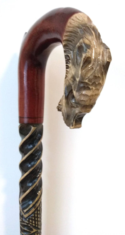 Full Color Wolf Wooden Cane