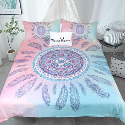 Pink & Blue Mandala Bedding Set