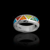 Rounded Band Rainbow Triangles Pride Ring 925 Sterling Silver