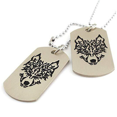 Wolf Totem Tag Necklace (2pcs of Dog Tags)