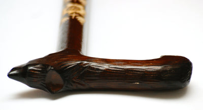 Blackish Wolf Wooden Cane